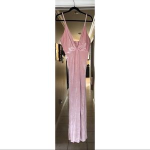 Tobi Pink Velvet Formal Dress